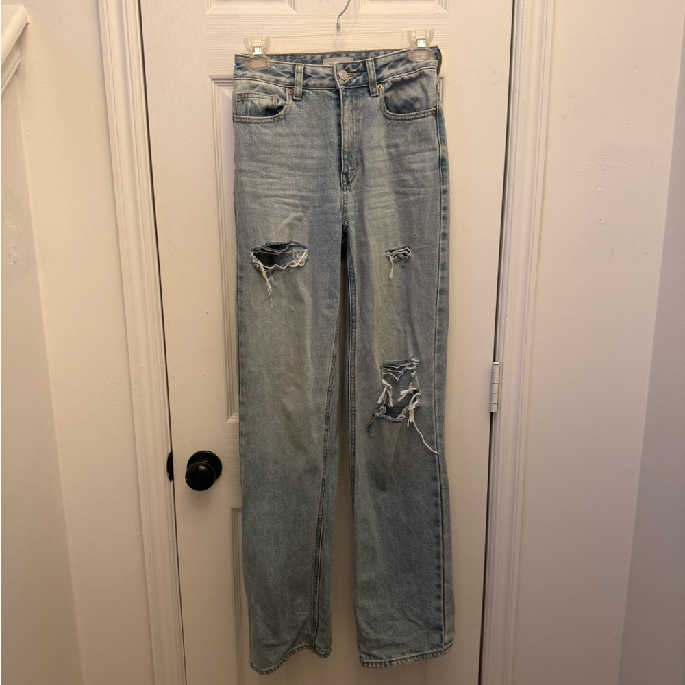 PacSun  Classic Light Blue Distressed Women Jeans 90’s boyfriend 23 size 00 XXS